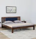 Zoey Engineered Wood King Size Bed in Classic Walnut Finish