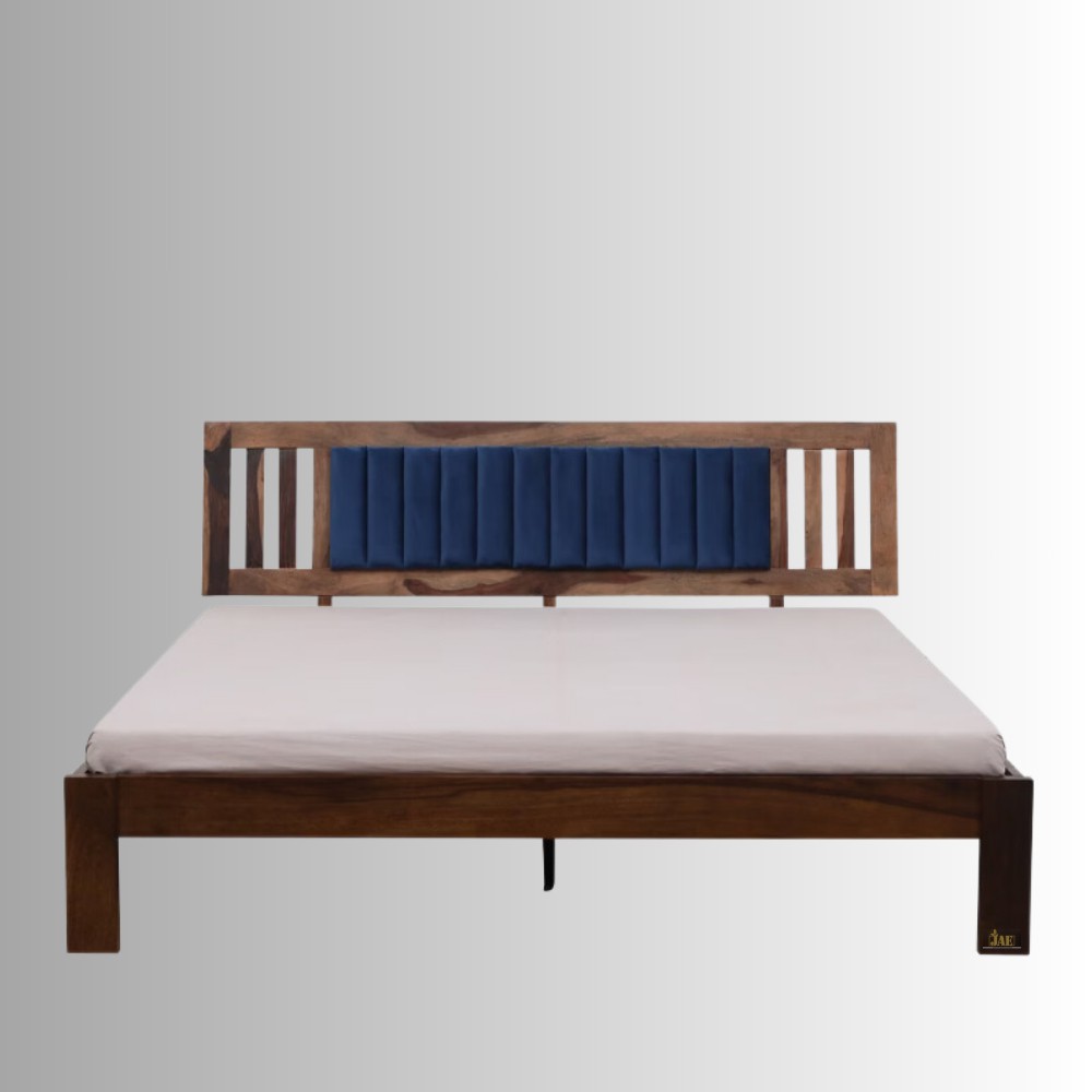 Zoey Engineered Wood King Size Bed in Classic Walnut Finish