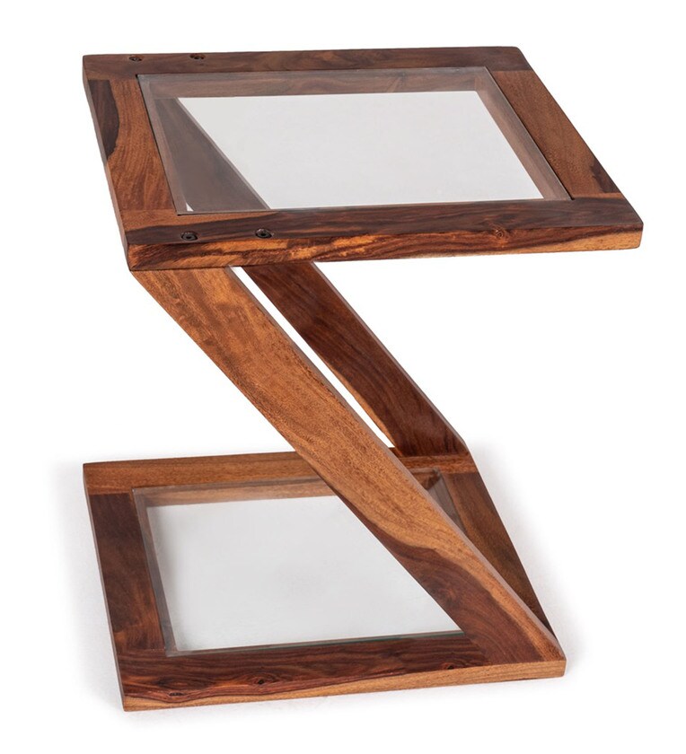Nick Engineered Wood Side Table in Classic Walnut Finish