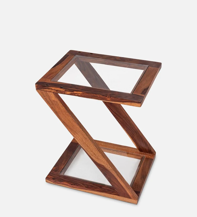 Nick Engineered Wood Side Table in Classic Walnut Finish