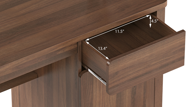 Kevin Engineered Wood Study Table in Classic Walnut Finish
