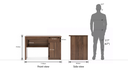 Kevin Engineered Wood Study Table in Classic Walnut Finish