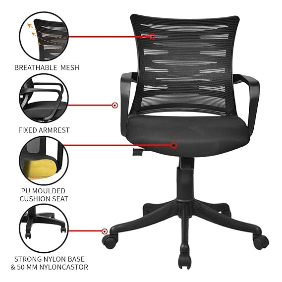 Verne MB Study Chair In Black Colour