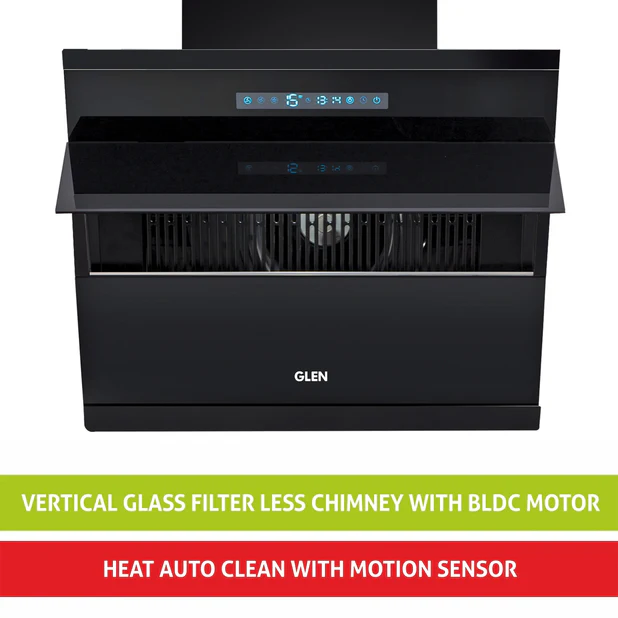 Auto Clean Glass Filter less GLEN Chimney with Inverter Technology, BLDC Motor 1400 m3/h - 60 cm (6073 AC)