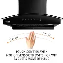 Auto Clean GLEN Chimney Curved Glass Filter-less with Motion Sensor, 1400 m³/h - 60(6068 BL MS AC)