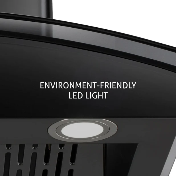 Auto Clean GLEN Chimney Curved Glass Filter-less with Motion Sensor, 1400 m³/h - 60(6068 BL MS AC)