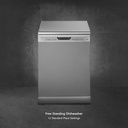 KAFF Centra 12 Place Settings Free Standing Dishwasher with Digital Display, 3 Stage Filtration (DW Centra 60, Silver)